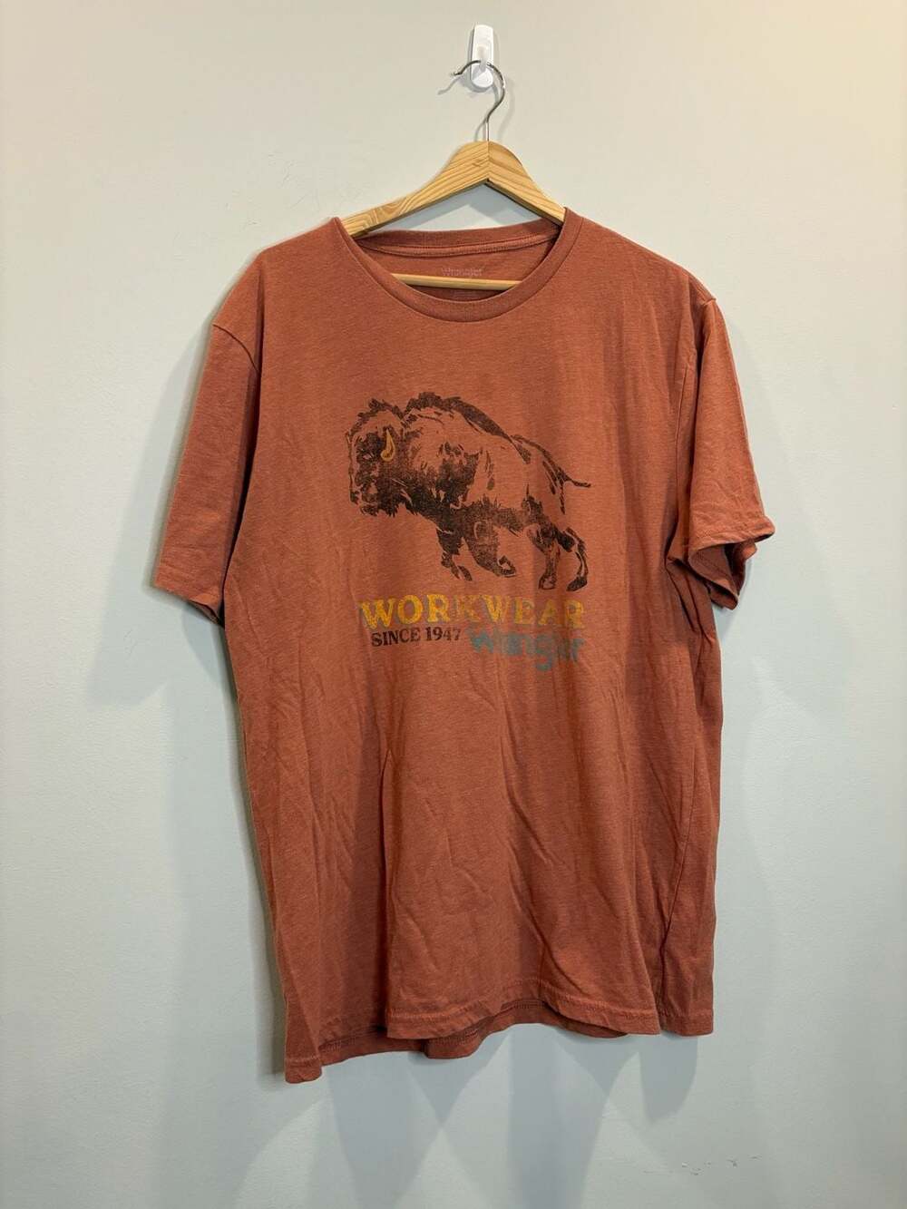 Wrangler Workwear Bison Since 1947 Graphic T-Shirt Orange Men's